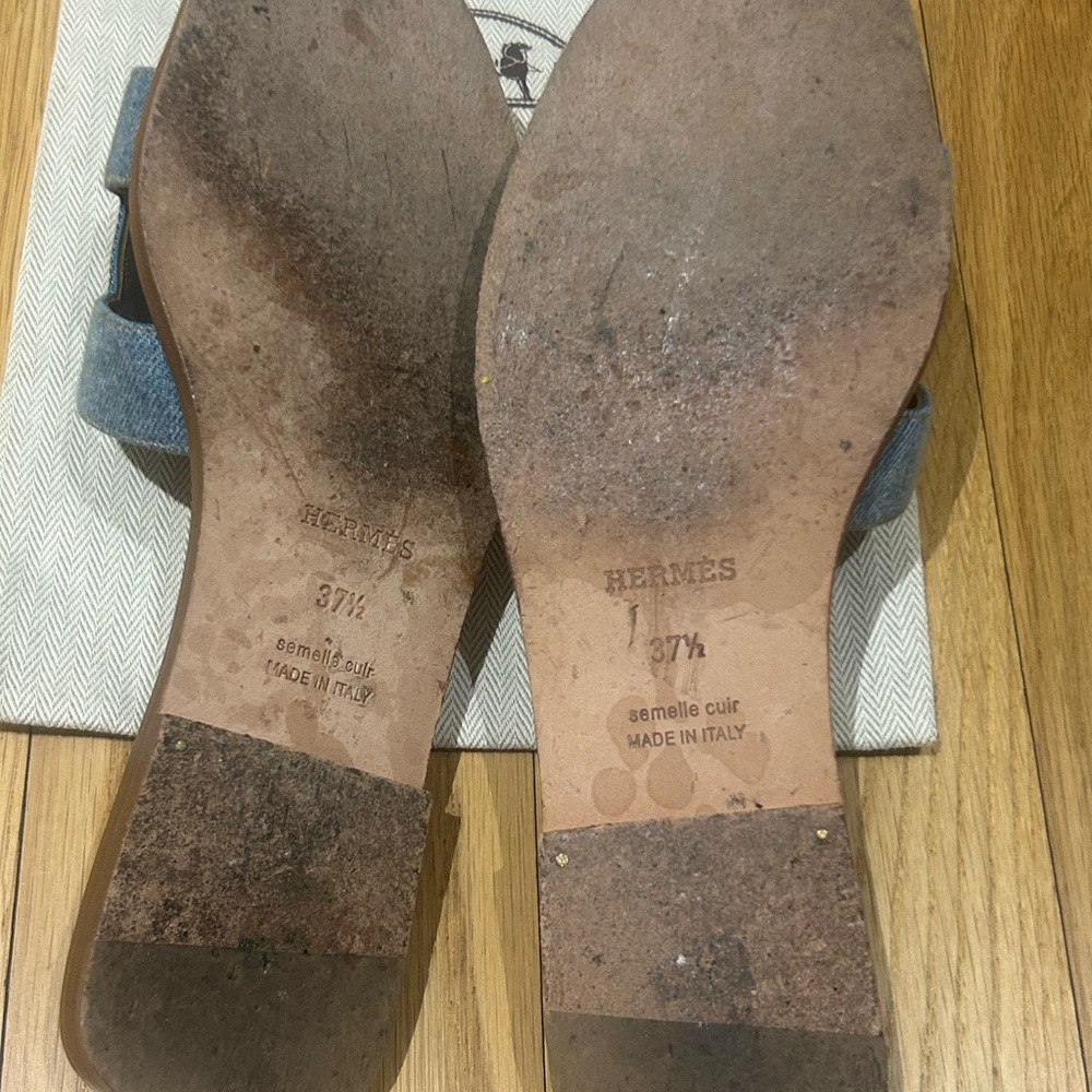 Hermès Orans in Blue Denim SZ 37.5 - Picture 12 of 12